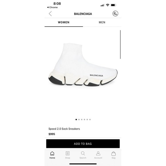Balenciaga Speed 2.0 Sock Sneakers White Women’s EU 35/US 5 $995 - Picture 9 of 9